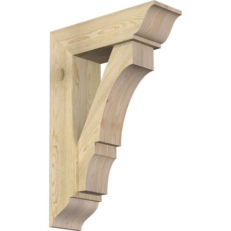 Ekena Millwork Balboa Traditional Rough Sawn Bracket w/ Offset Brace, Douglas Fir, 8"W x 26"D x 38"H BKT0806X26X38BOA01RDF